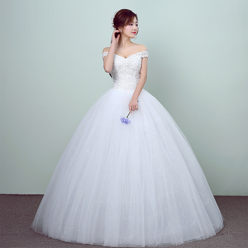 Simple Slim One-Shoulder White Wedding Dress
