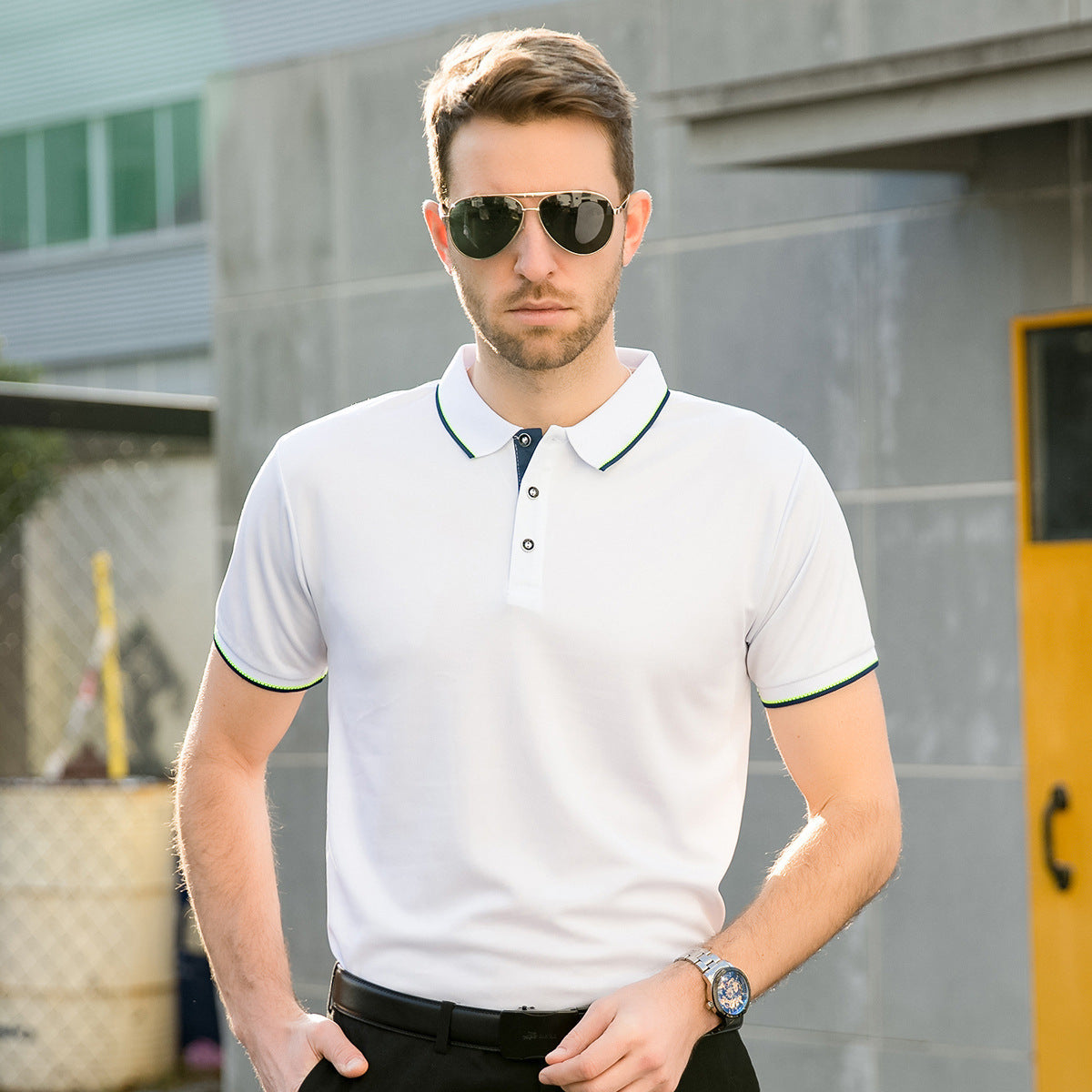 Polo Shirt Men's Thin Lapels Short Sleeve ShirtT-shirt
