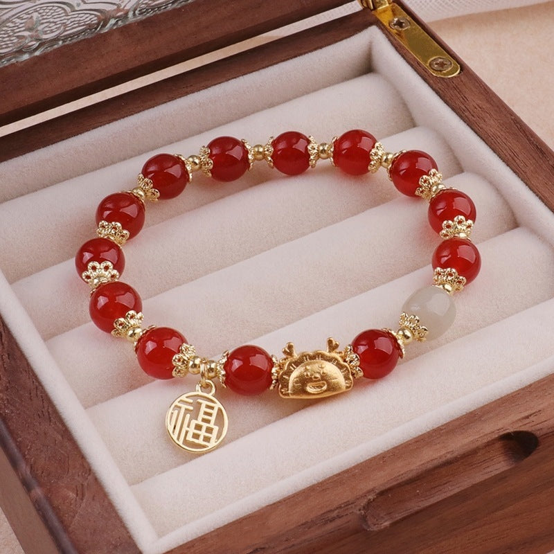 Niche Girlfriends Ice Crack Floral Glazed Bracelet