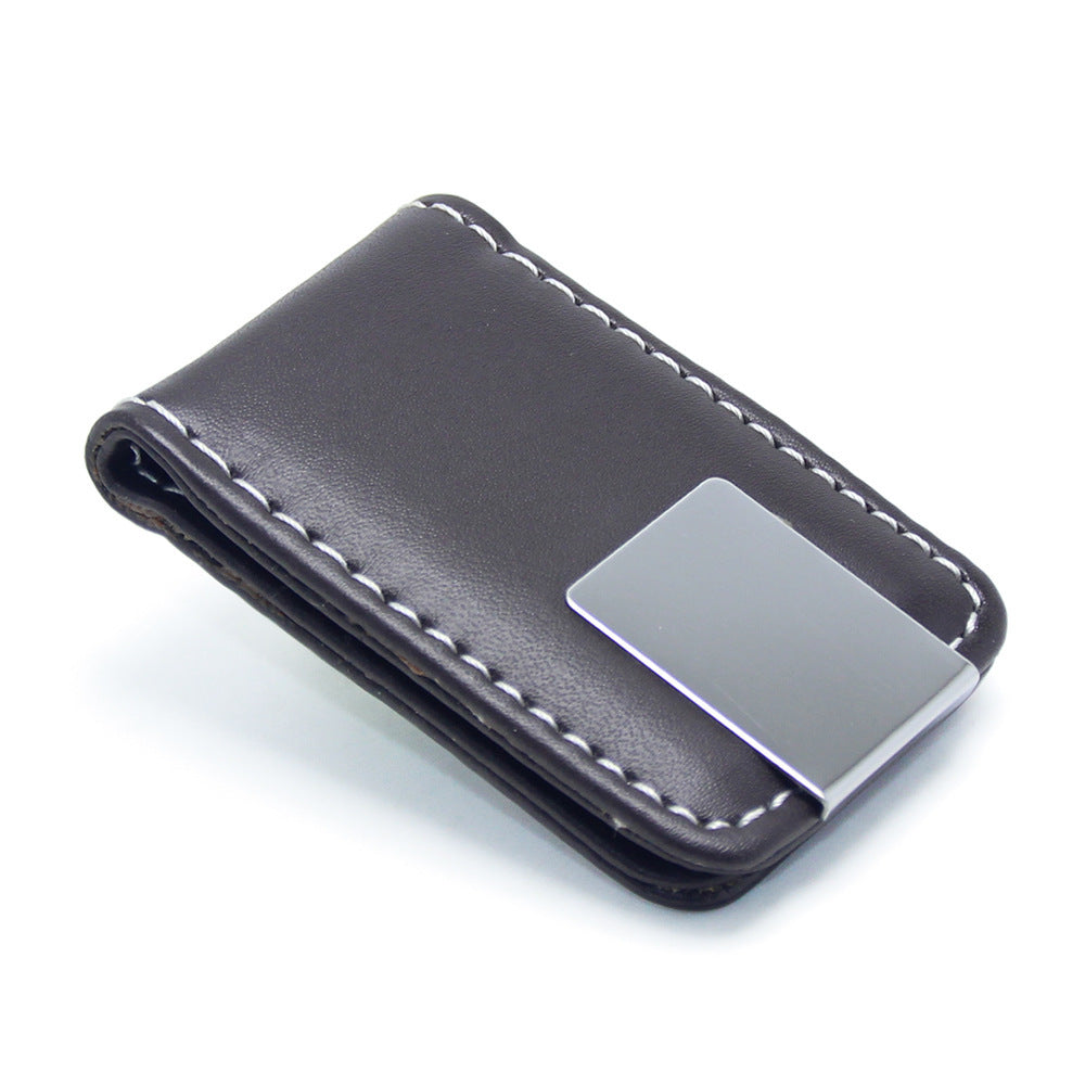 Unisex Slim PU Magnetic Banknote Clip Solid Color Matte