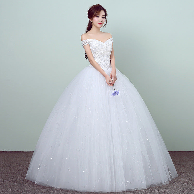 Simple Slim One-Shoulder White Wedding Dress