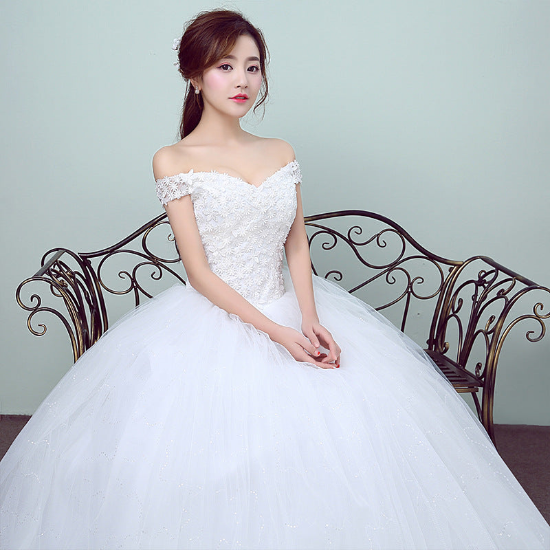 Simple Slim One-Shoulder White Wedding Dress