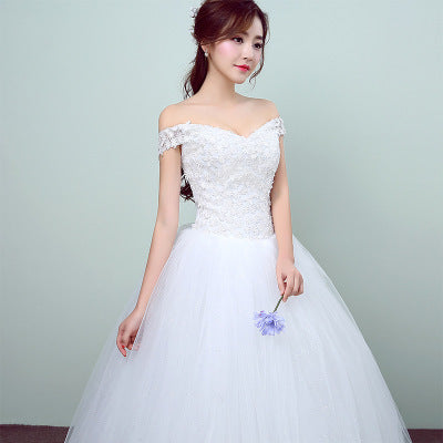 Simple Slim One-Shoulder White Wedding Dress