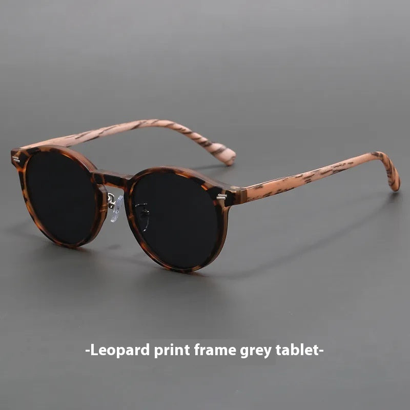 Retro Frosted Round Sunglasses with UV Protection