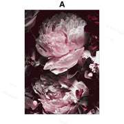 Peony Flower Wall Art – Elegant Canvas Painting for Home Decoration
