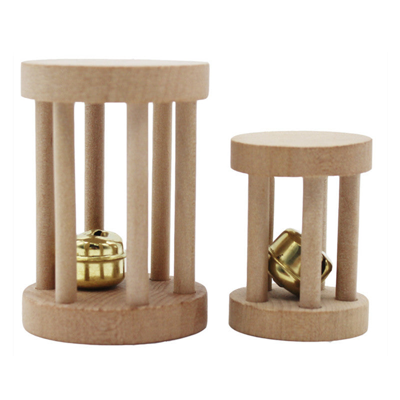 Wooden Grind-Billed Baby Bird Bell Rattle Toy for Stress Relief