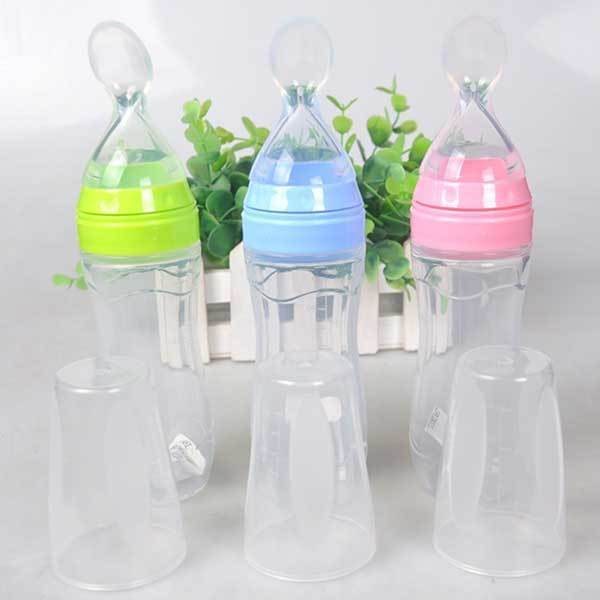Baby Spoon Bottle Feeder – Soft Silicone Food Dispensing Spoon