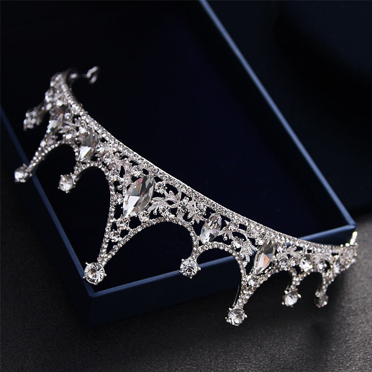 Elegant Korean Princess Bridal Diamond Tiara Crown Hair Accessory