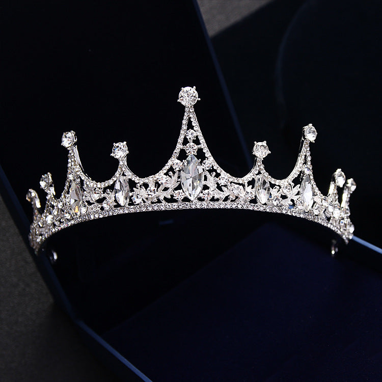 Elegant Korean Princess Bridal Diamond Tiara Crown Hair Accessory
