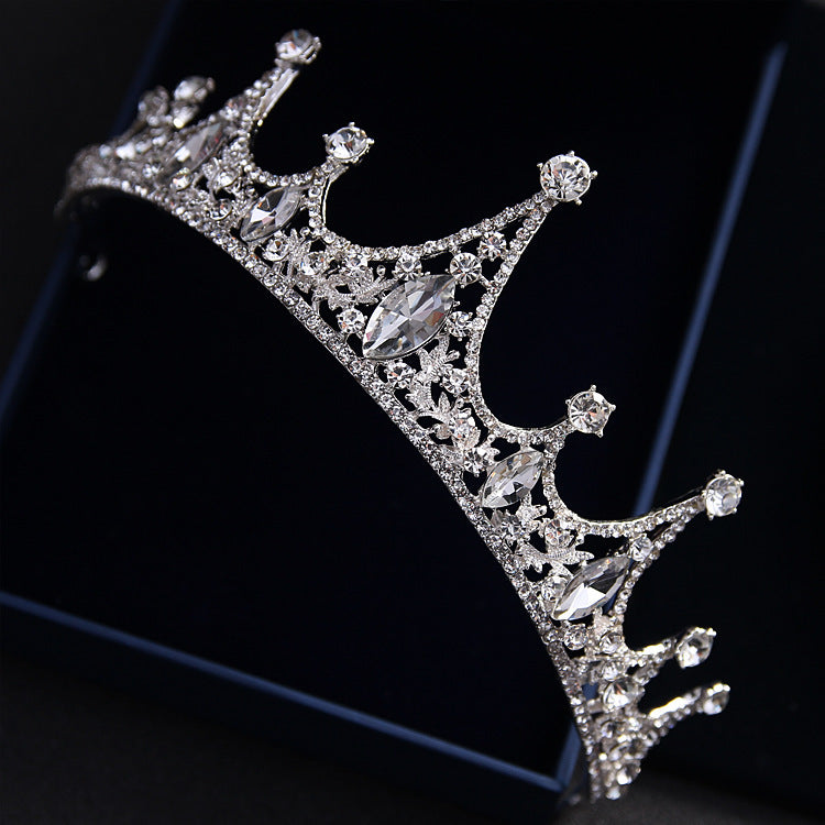 Elegant Korean Princess Bridal Diamond Tiara Crown Hair Accessory