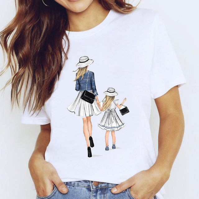 Mother And Daughter Parent-child Wear Summer Short Sleeves