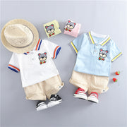 Kids Korean Short Sleeve Cotton Suit Relaxed Fit Unisex