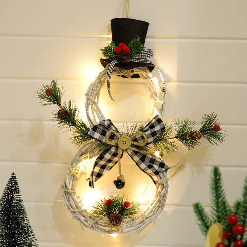 LED Christmas Wreath Pendant Lighted Garland