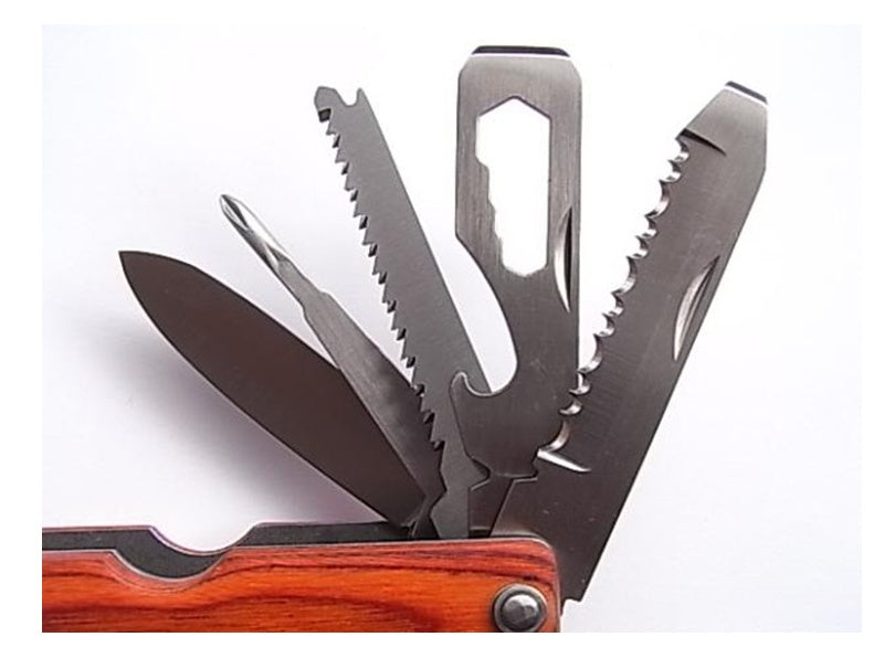 Outdoor Multi-Purpose Pliers Tool Set with Screwdriver, Axe, Knife, Saw, Hammer & More – Stainless Steel with Bakelite Handle