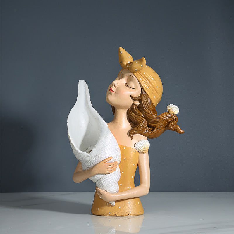 Bouquet Girl Ornament Home Ornament Resin Nordic Light Luxury