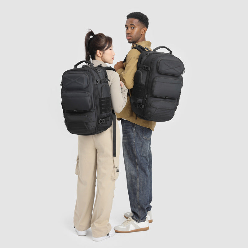 Unisex Outdoor Travel Backpack Solid Color Polyester Lining
