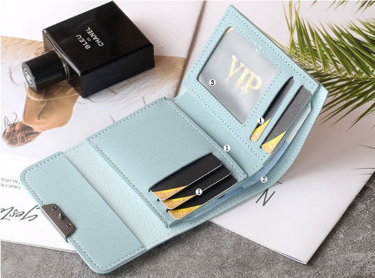 Small Purse Female Short Style Folding Personality Student Mini Money Clip