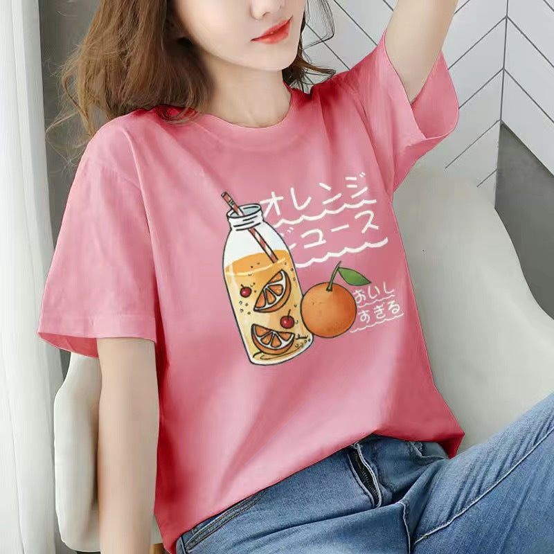 Women's Printed Loose-Fit Lightweight T-Shirt – Casual Thin Top for Summer