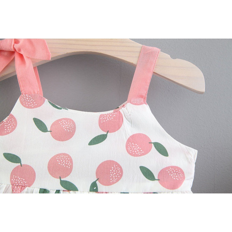 Children's Clothing Girls Sleeveless Suit Two-piece Blouse And Shorts