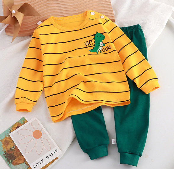 Children's Pure Cotton Cute Printed Autumn Clothes And Pants Set