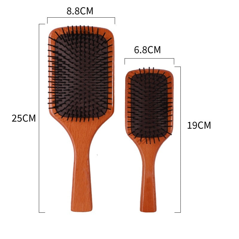 Airbag Beech Wood Massage Comb – Non-Knotted Daily Hair Brush for Women