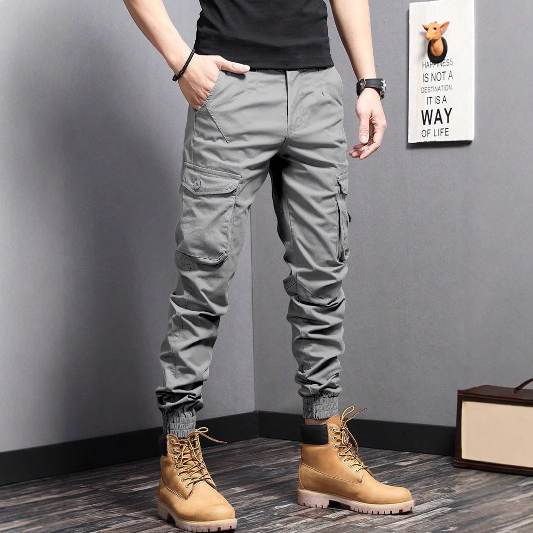 Men’s Faux Pocket Pants – Solid Color Formal Casual Trousers