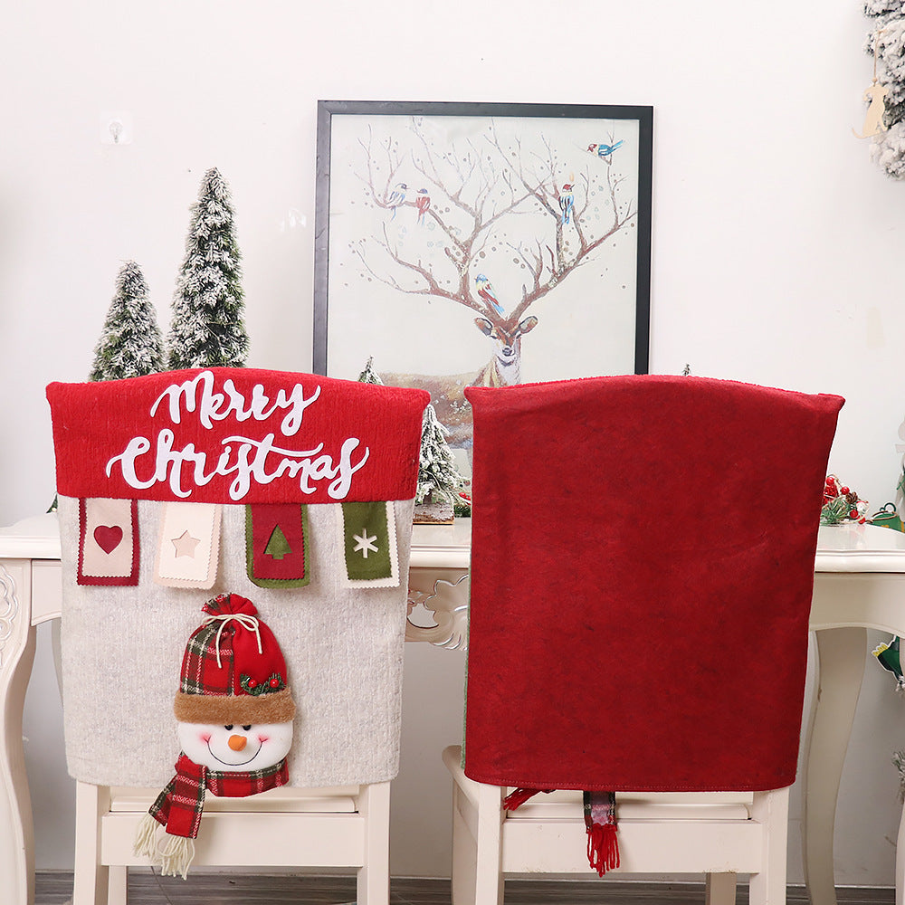 Christmas Decorations Cartoon Color Three-dimensional Doll Chair Cover