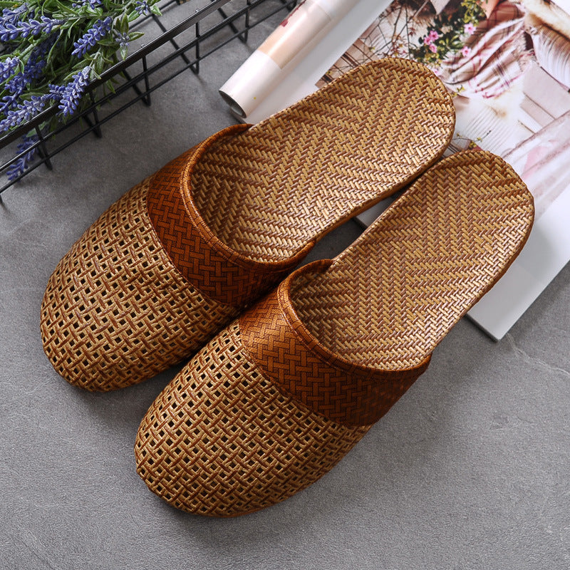 Indoor Non-slip Thick-soled Floor Linen Slippers