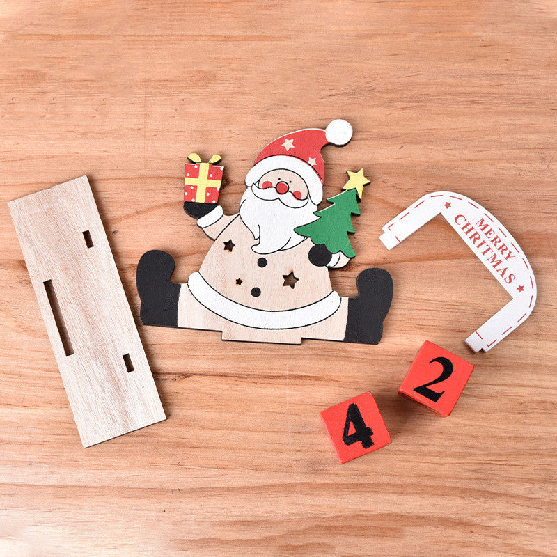 Christmas Painted Wooden Creative DIY Calendar Assembly Gift Decoration Ornaments