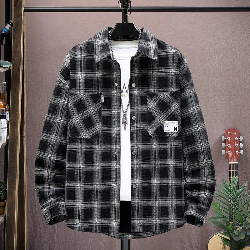 Teenagers Loose Printed Long-sleeved Shirt
