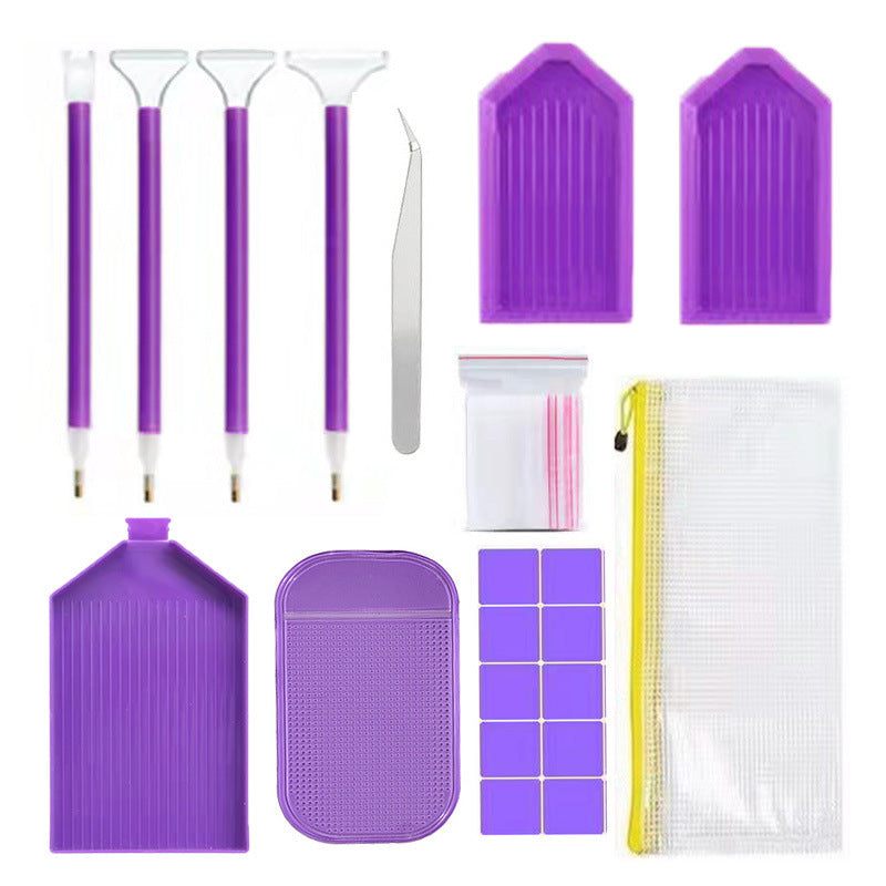 Purple Diamond Painting Tool Set – Dotting Pen Kit with Accessories