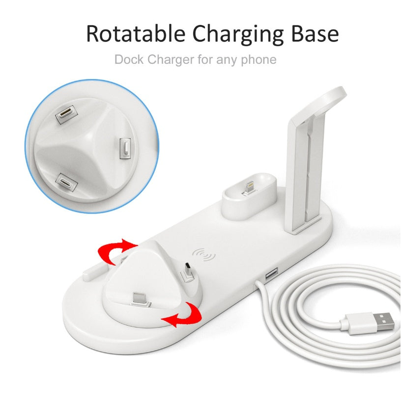 Magic Array Wireless Car Charger – 15W Qi Fast Charge Phone Mount with LED