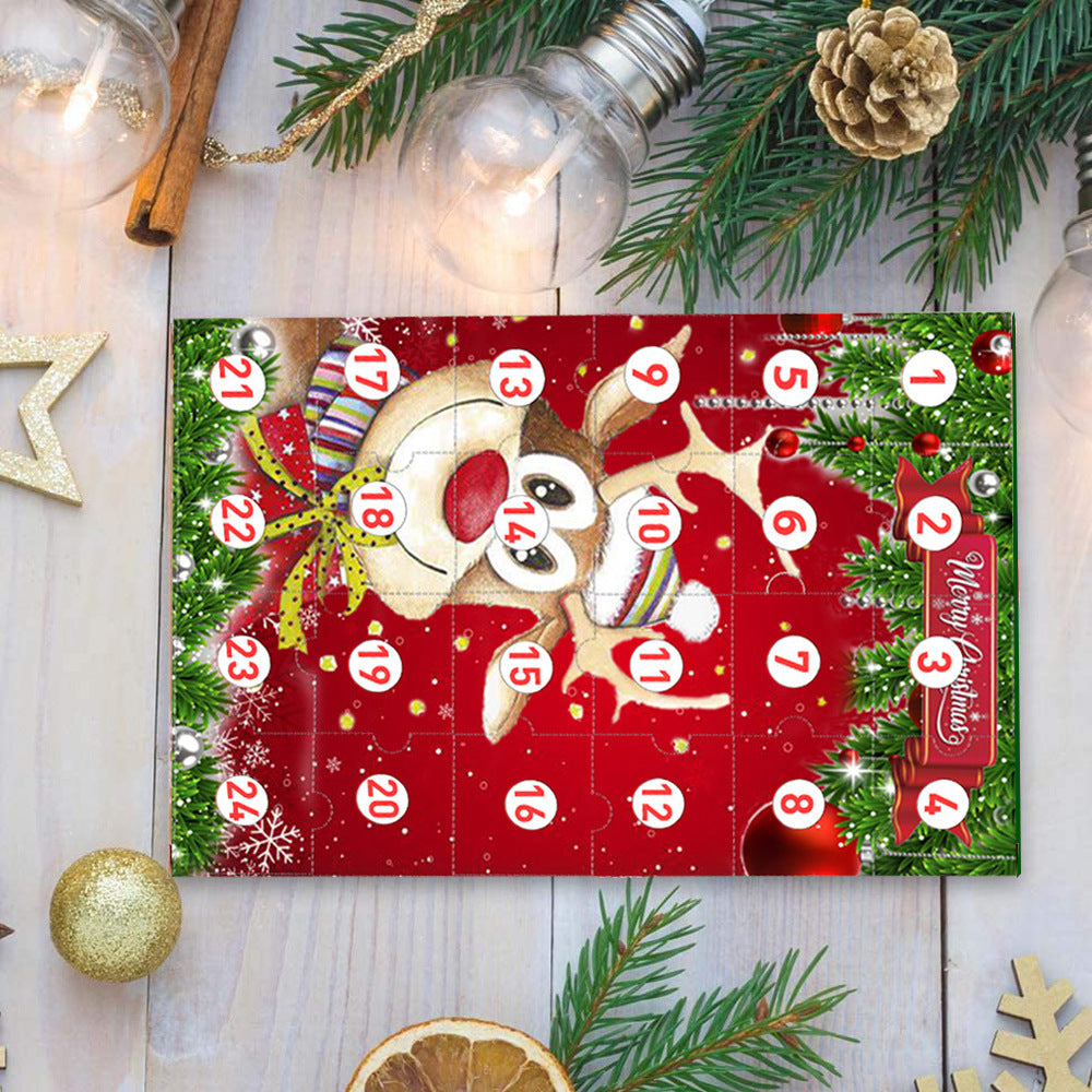 24 Days Christmas Advent Calendar with Resin Pendant Keychain Ornaments