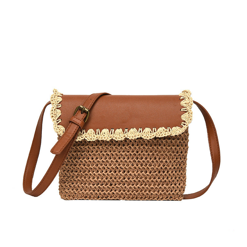 Women’s Straw Mori Style Western All-Matching Beach Crossbody Bag