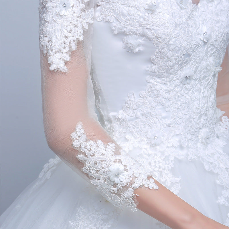 Slim Fit New Shoulder Qi Style Wedding Dress for Brides