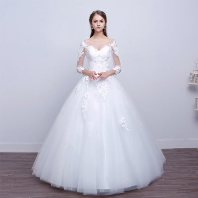 Slim Fit New Shoulder Qi Style Wedding Dress for Brides