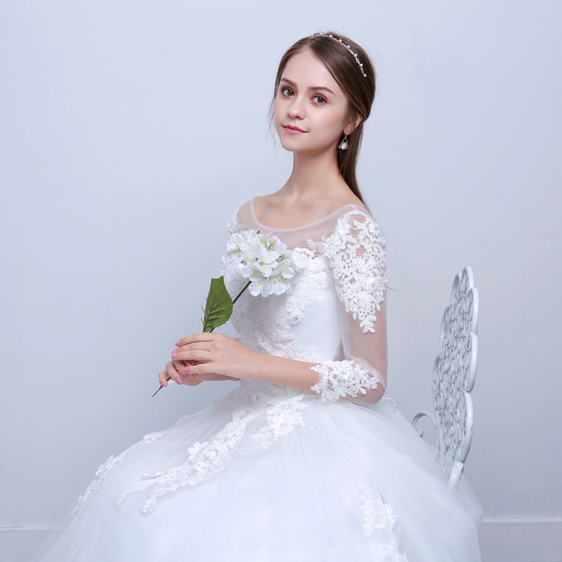 Slim Fit New Shoulder Qi Style Wedding Dress for Brides