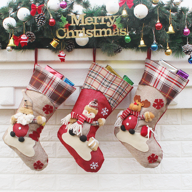Christmas Santa Claus Stockings Gift Bags Decoration
