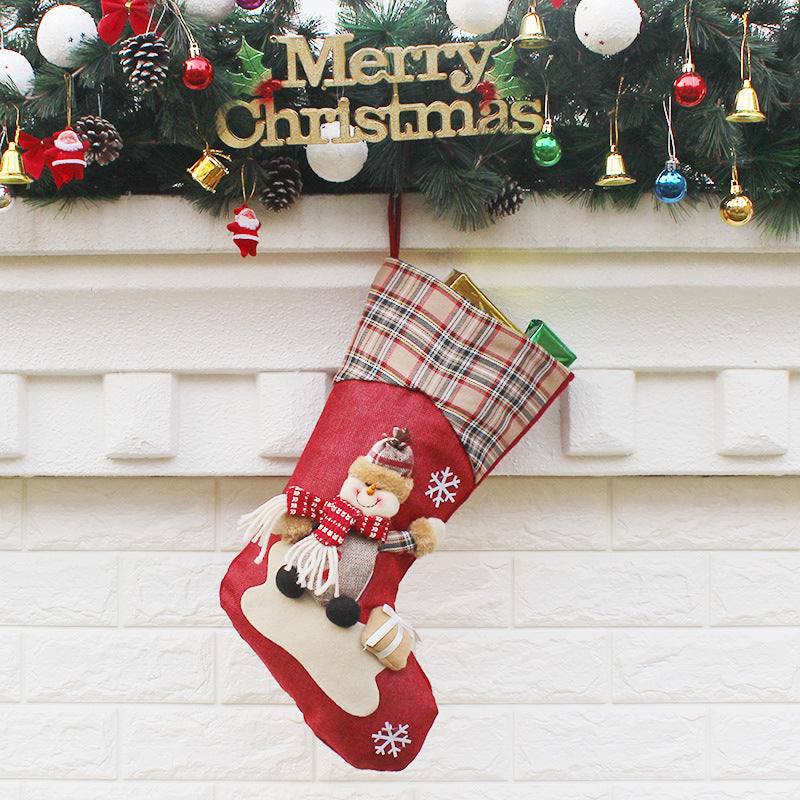 Christmas Santa Claus Stockings Gift Bags Decoration