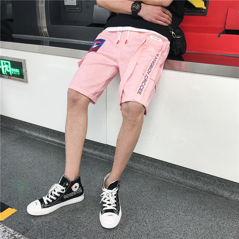Men's Hip Hop Cotton Shorts Relaxed Fit Letter Pattern