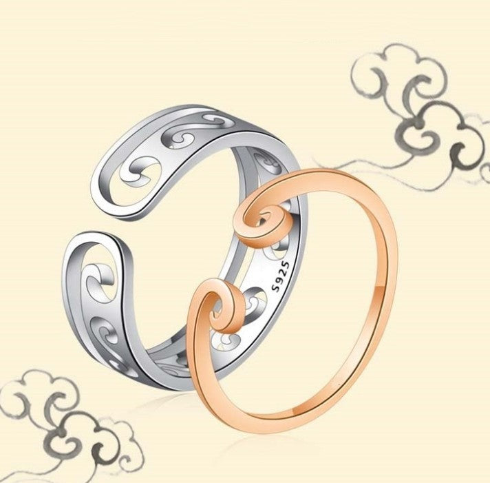Versatile White Gold Double-Layered Crown Zircon Open Design Engagement Ring for Women
