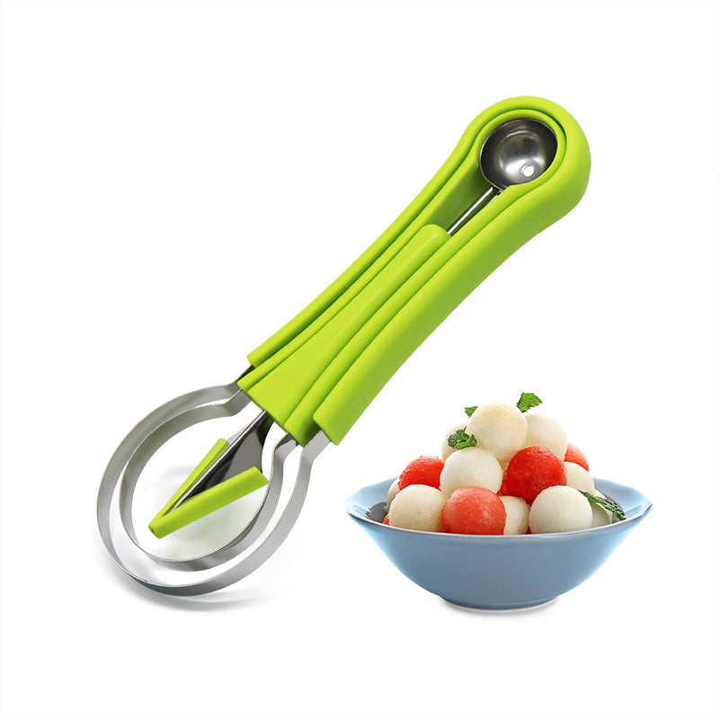3-in-1 Stainless Steel Fruit Ball Spoon – Multi-Purpose Kitchen Digging Tool