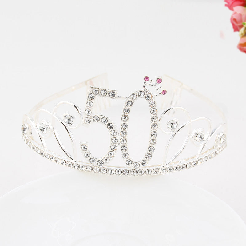 Creative Diamond Alphabet Headdress Birthday Hair Accessories