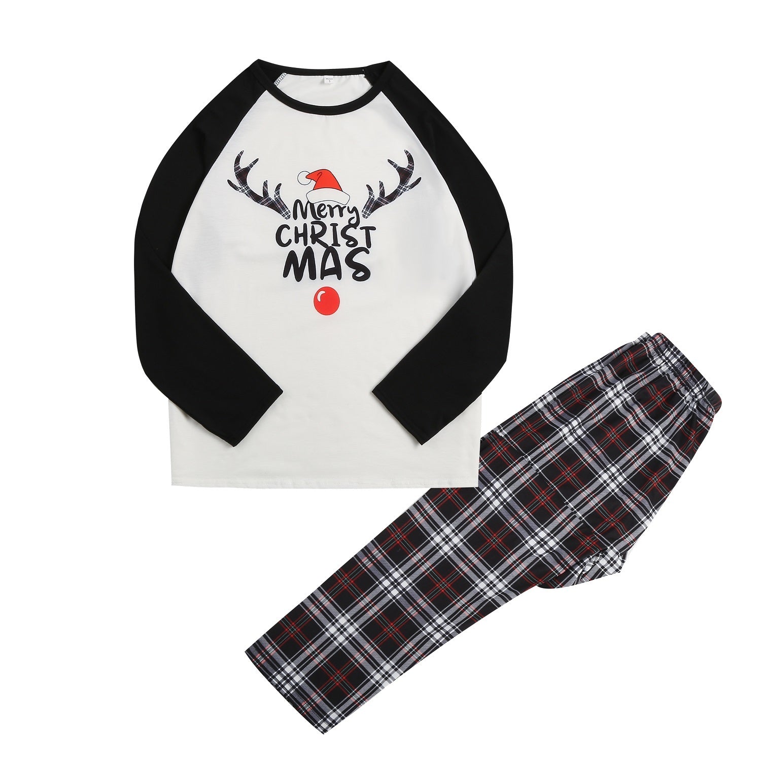 Christmas Elk Printing Parent-child Wear Long-sleeved Pajamas Set Homewear