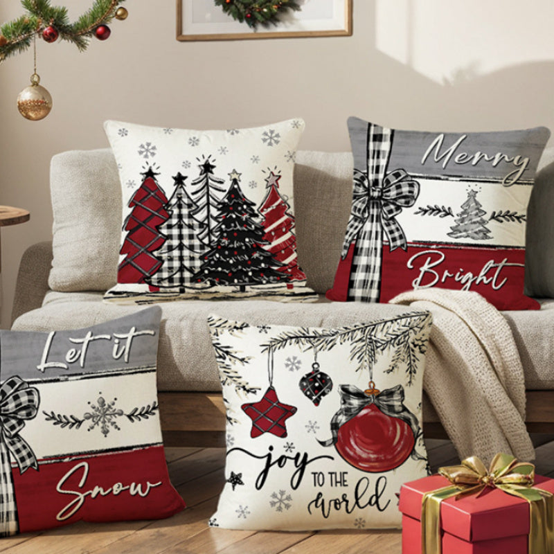 Merry Christmas Cushion Cover Pillowcase 2024 Holiday Home Decor
