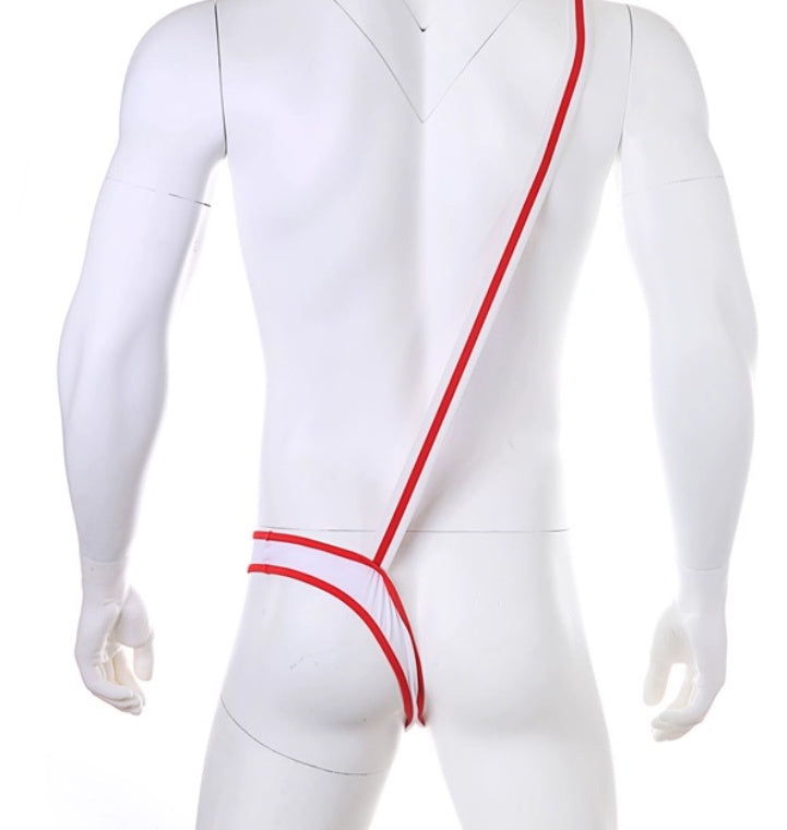 Men’s One-Piece Underwear – Side-Opening Suspender Undergarment