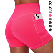 Women's High Waist Compression Shorts – Two Pockets, Ideal for Biking, Running & Daily Wear