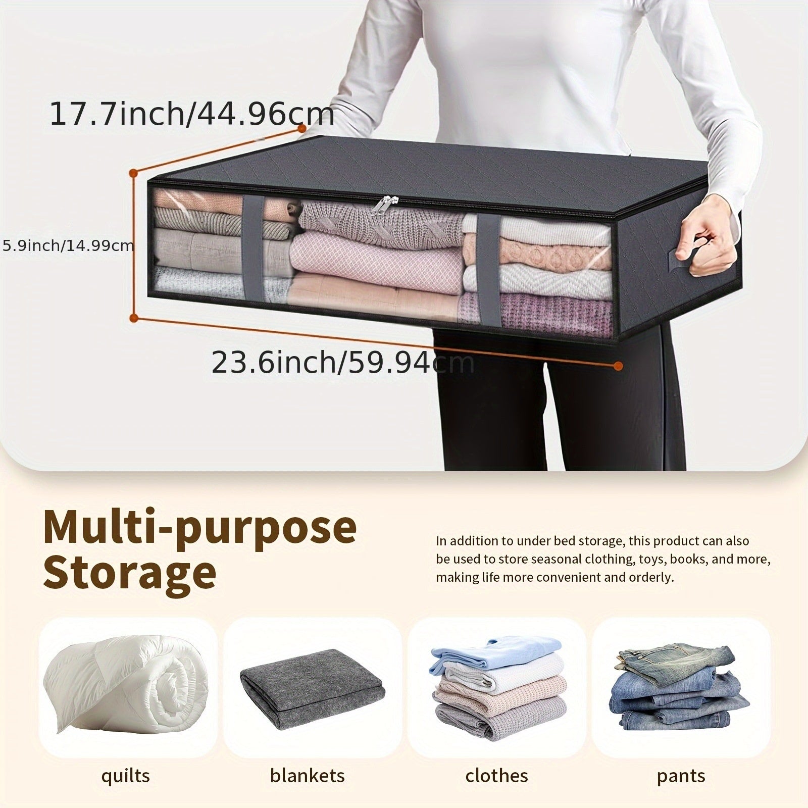 Foldable Large Capacity Moisture-proof Clothes Quilt Bed Bottom Buggy Bag