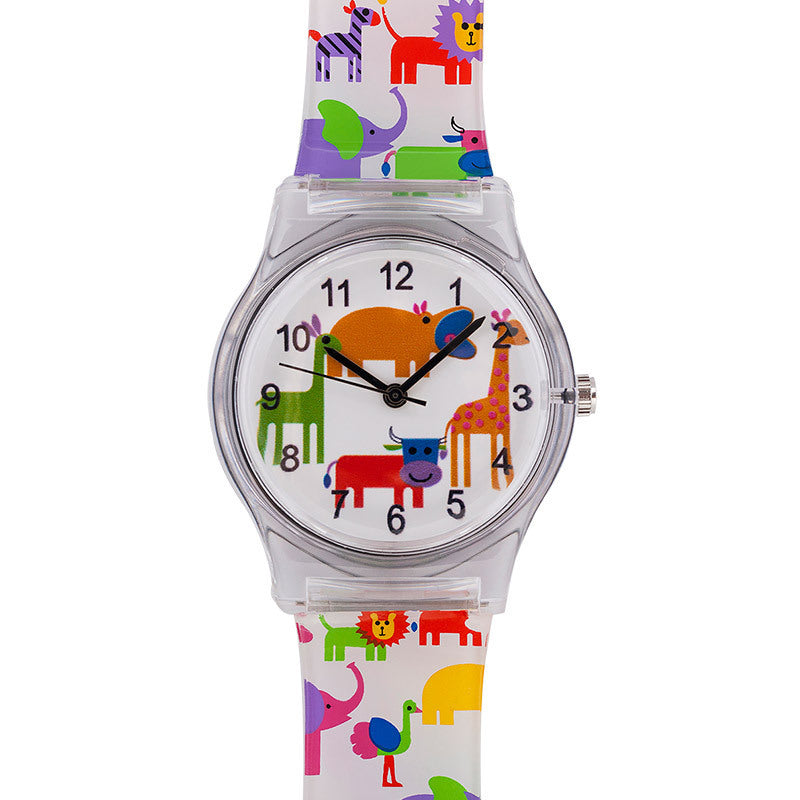 Korean Style Floral Round Dial Children’s Quartz Watch with PVC Strap