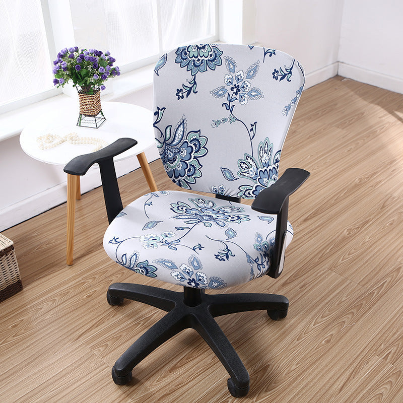 Modern Striped Polyester Split Universal Office Swivel Chair Cover